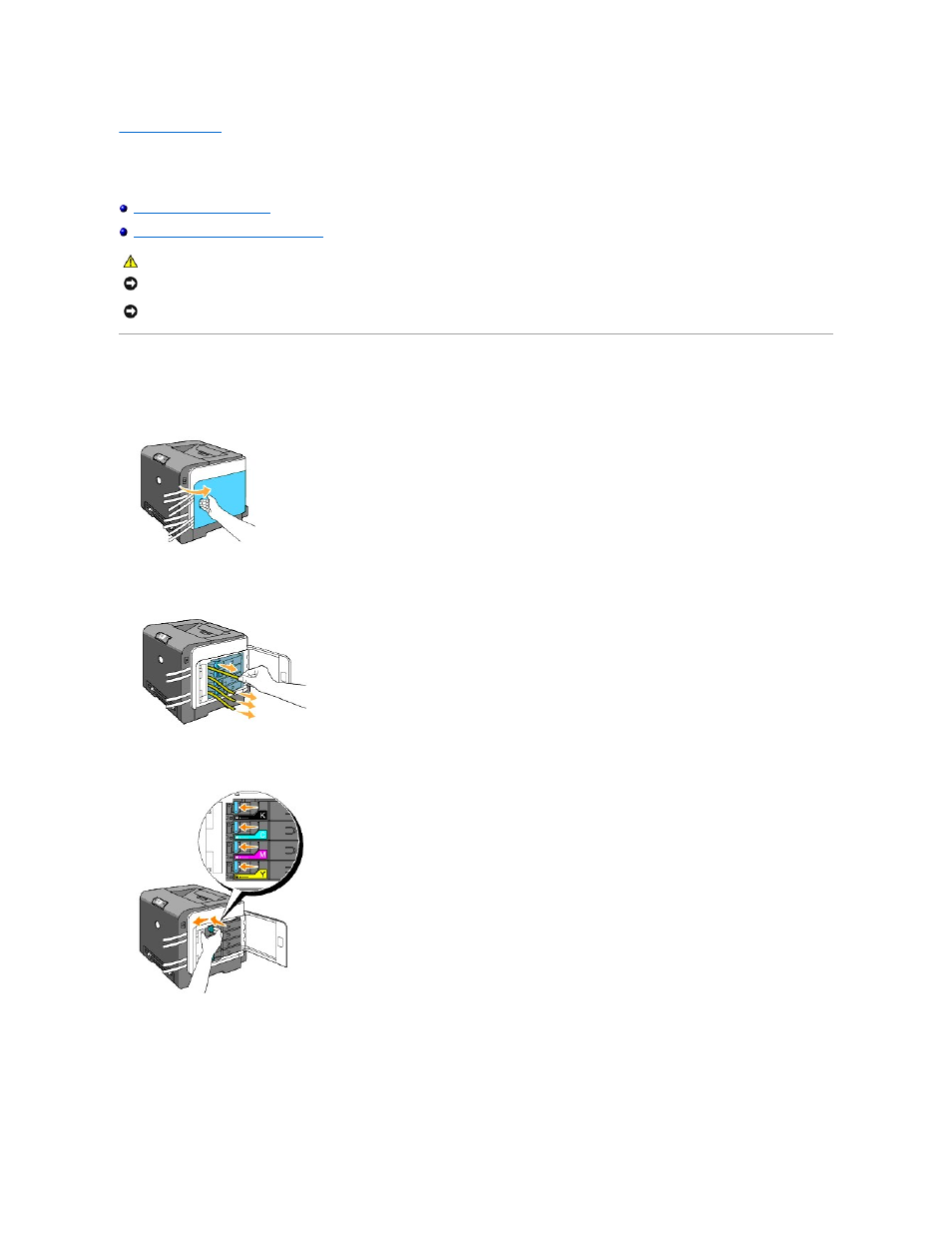 Installing the toner cartridges | Dell 1320c Network Color Laser Printer User Manual | Page 9 / 137