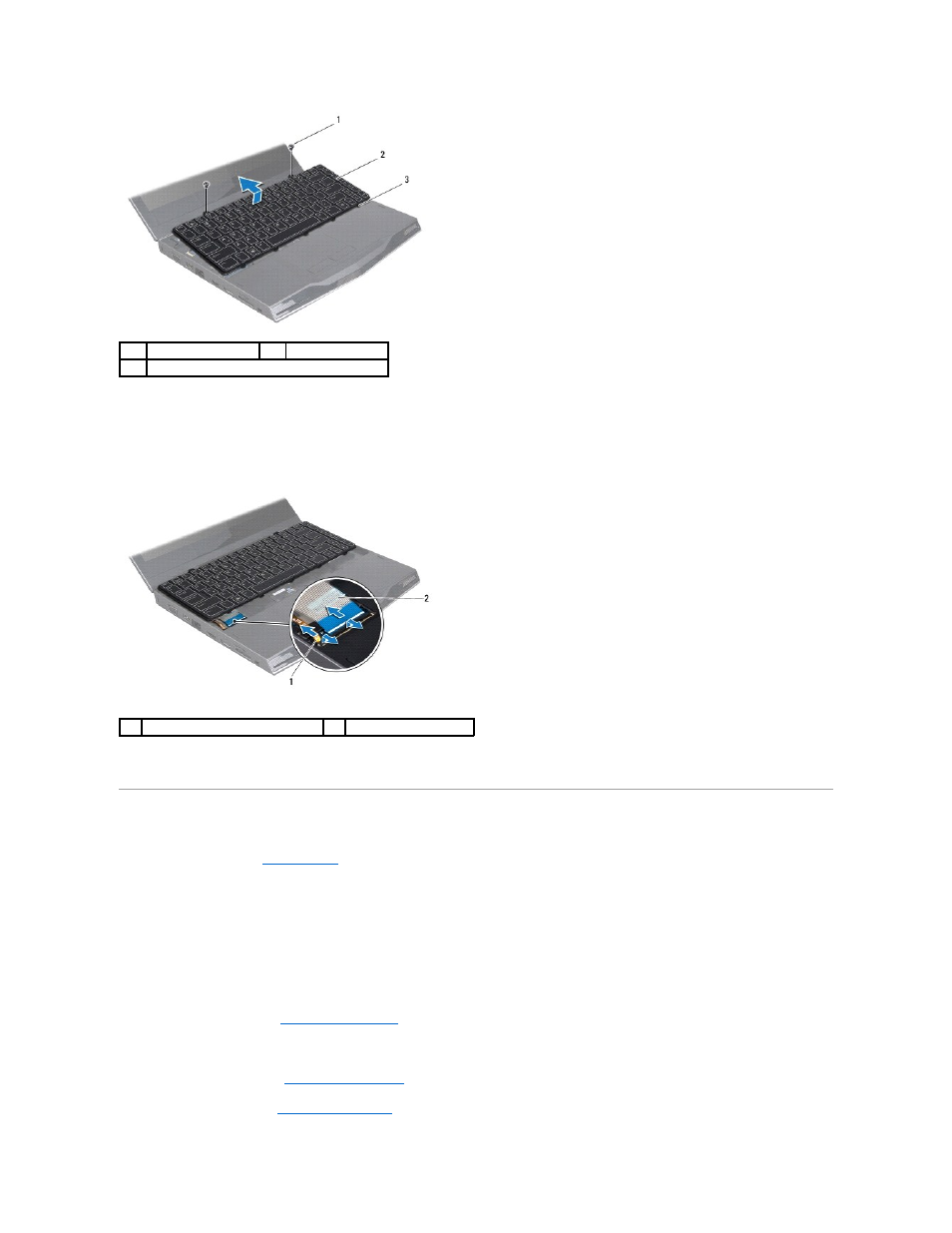 Replacing the keyboard | Dell Alienware M11x (Early 2010) User Manual | Page 22 / 39