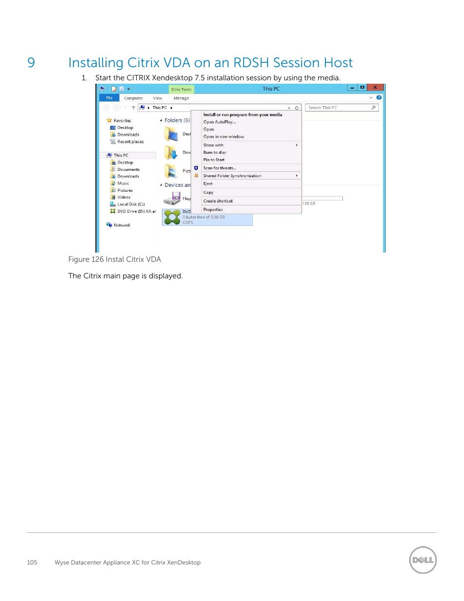 9installing citrix vda on an rdsh session host | Dell XC Web-Scale Converged Appliance User Manual | Page 105 / 137