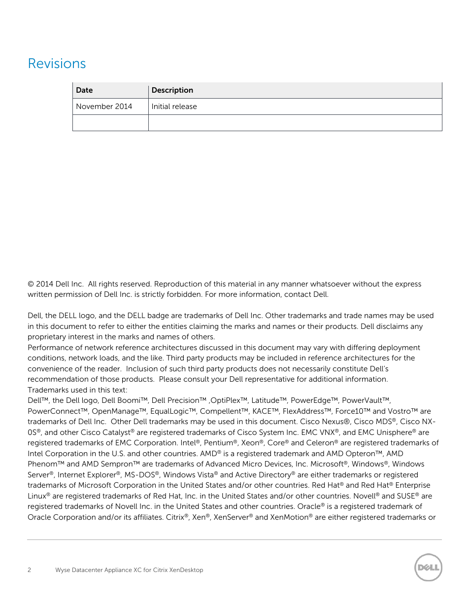 Revisions | Dell XC Web-Scale Converged Appliance User Manual | Page 2 / 137
