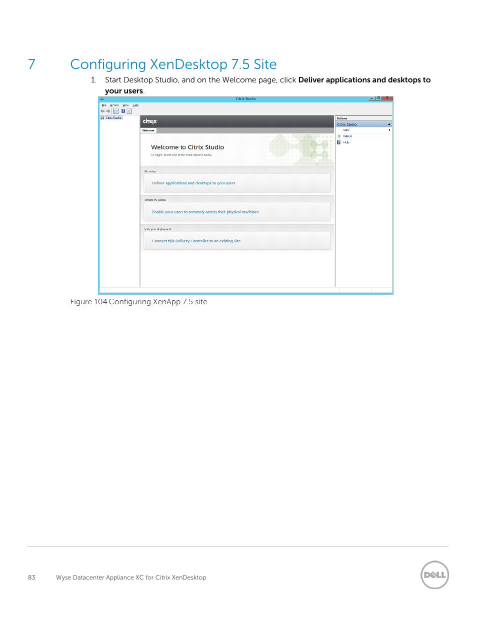 7configuring xendesktop 7.5 site | Dell XC Web-Scale Converged Appliance User Manual | Page 83 / 137