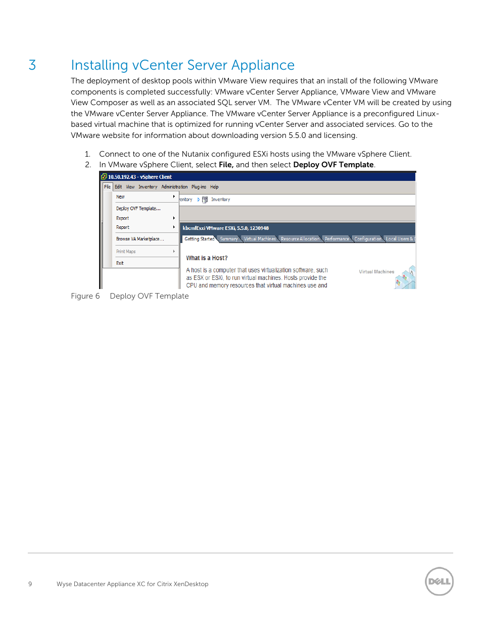 3installing vcenter server appliance | Dell XC Web-Scale Converged Appliance User Manual | Page 9 / 137