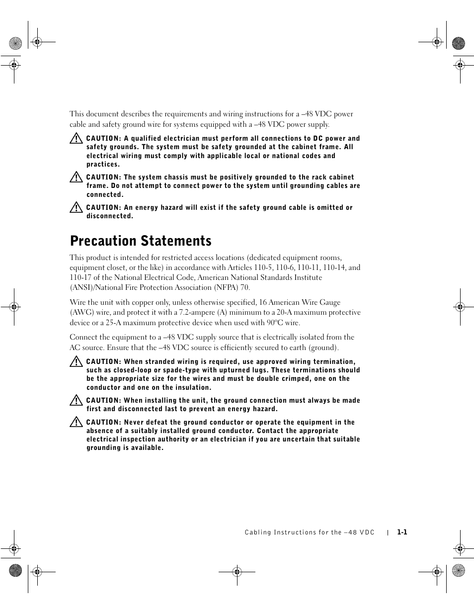 Precaution statements | Dell PowerEdge 2650 User Manual | Page 3 / 8