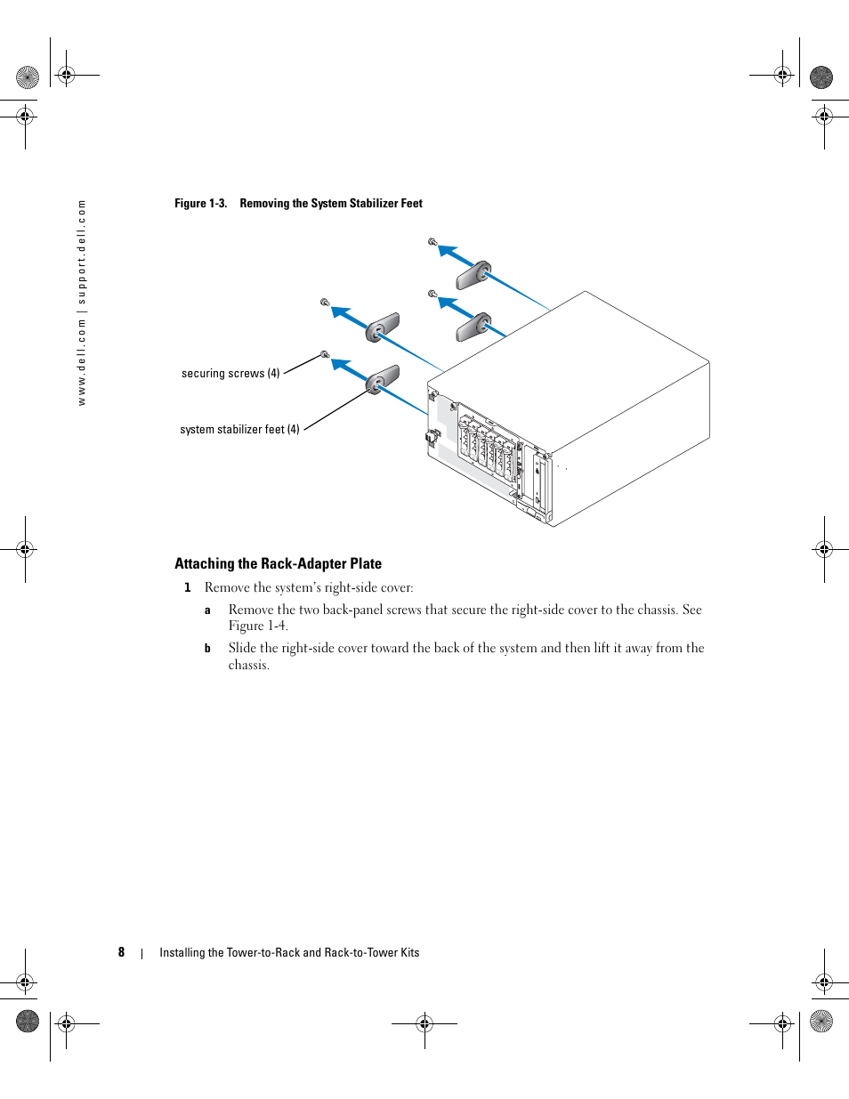 Attaching the rack-adapter plate | Dell PowerEdge 1800 User Manual | Page 10 / 20