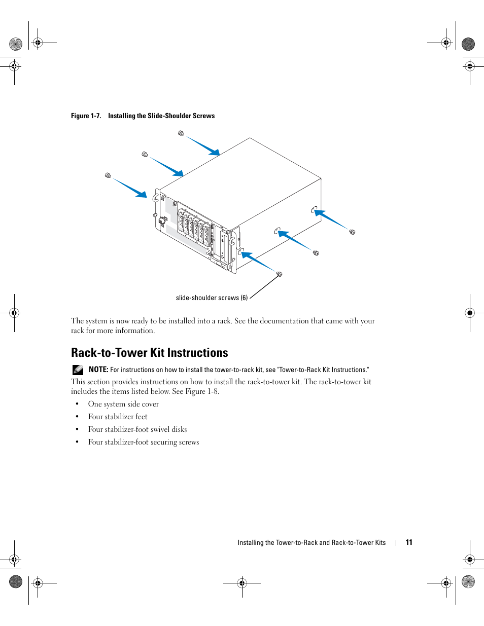 Rack-to-tower kit instructions | Dell PowerEdge 1800 User Manual | Page 13 / 20