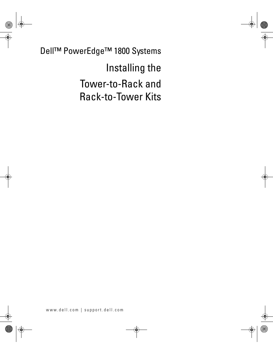 Installing the, Tower-to-rack and rack-to-tower kits | Dell PowerEdge 1800 User Manual | Page 3 / 20