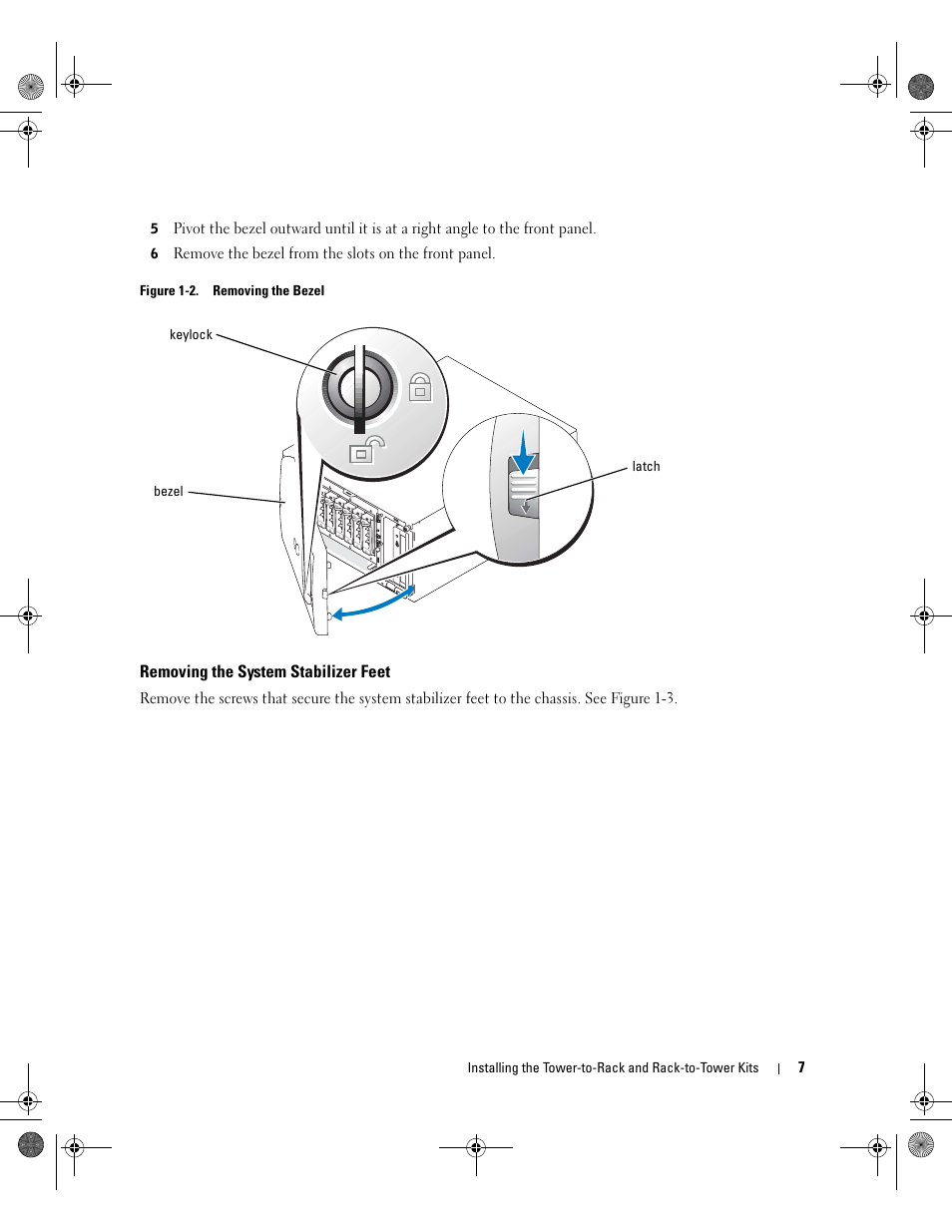 Removing the system stabilizer feet | Dell PowerEdge 1800 User Manual | Page 9 / 20