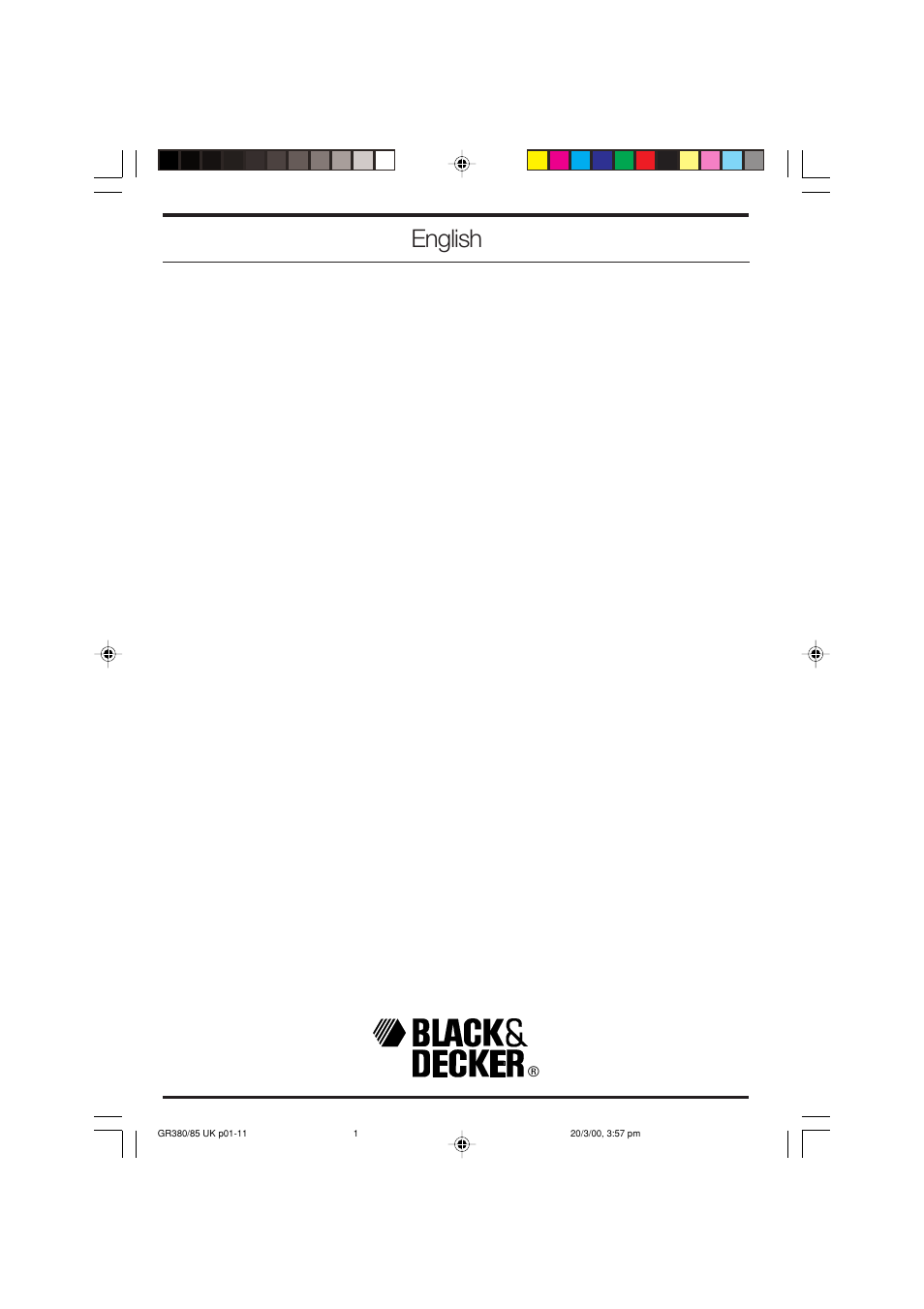 Black & Decker GR385 User Manual | 15 pages