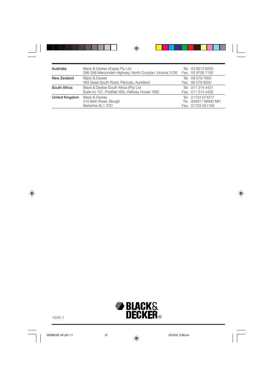 Black & Decker GR385 User Manual | Page 10 / 15