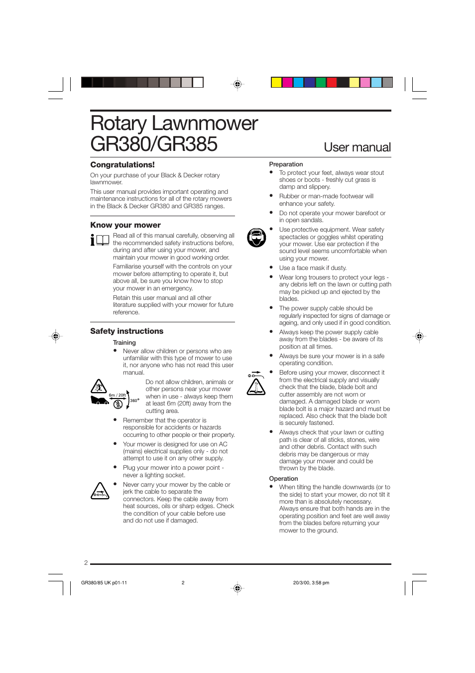 User manual | Black & Decker GR385 User Manual | Page 2 / 15