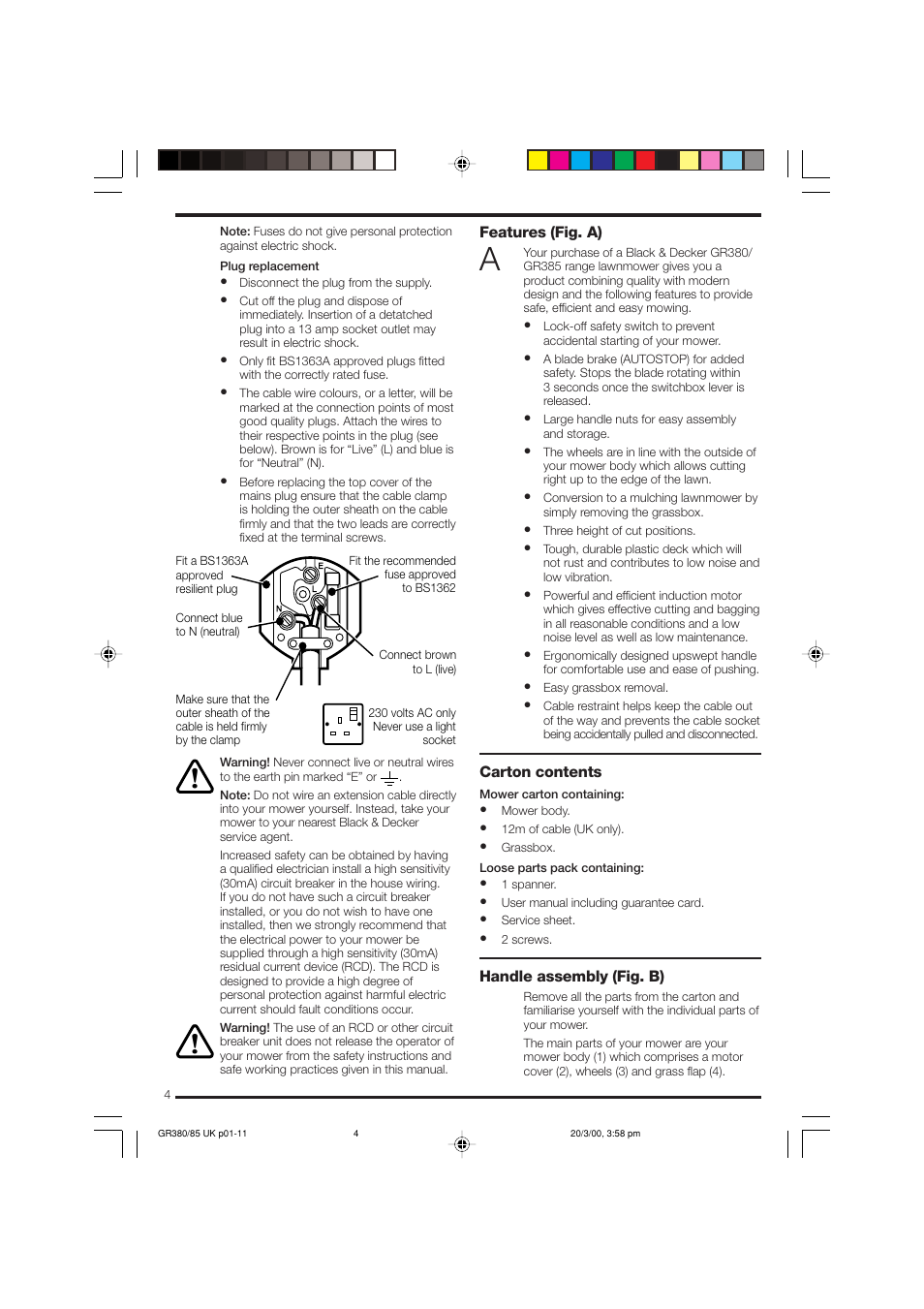 Black & Decker GR385 User Manual | Page 4 / 15