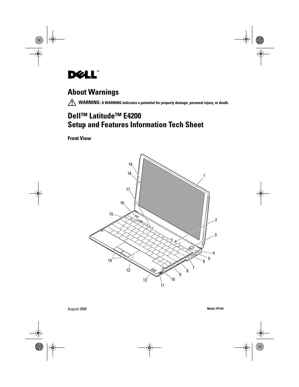 Dell Latitude E4200 (Late 2008) User Manual | 8 pages