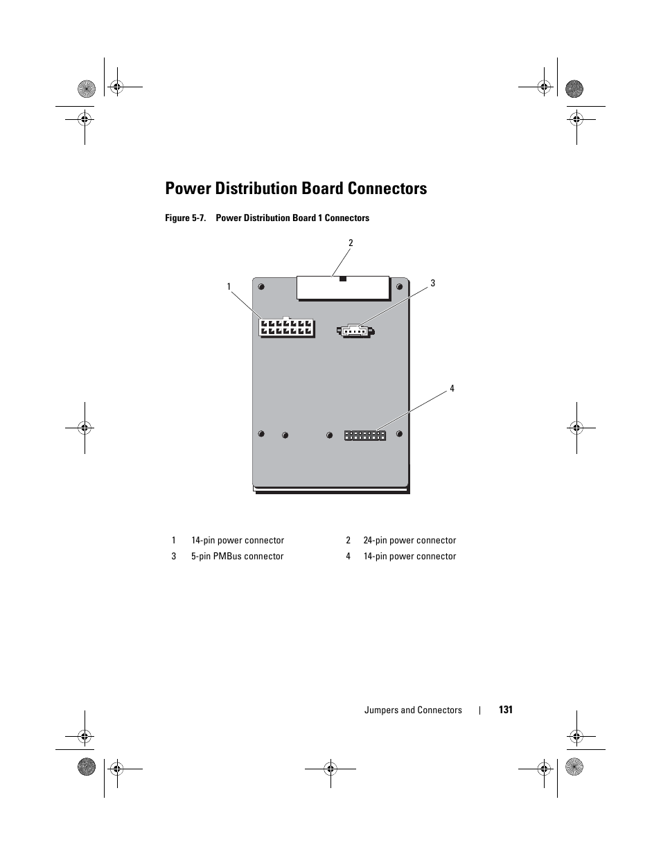 Power distribution board connectors | Dell PowerEdge C2100 User Manual | Page 135 / 144