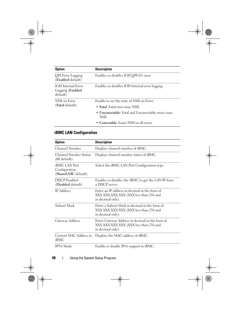 Ibmc lan configuration | Dell PowerEdge C2100 User Manual | Page 52 / 144