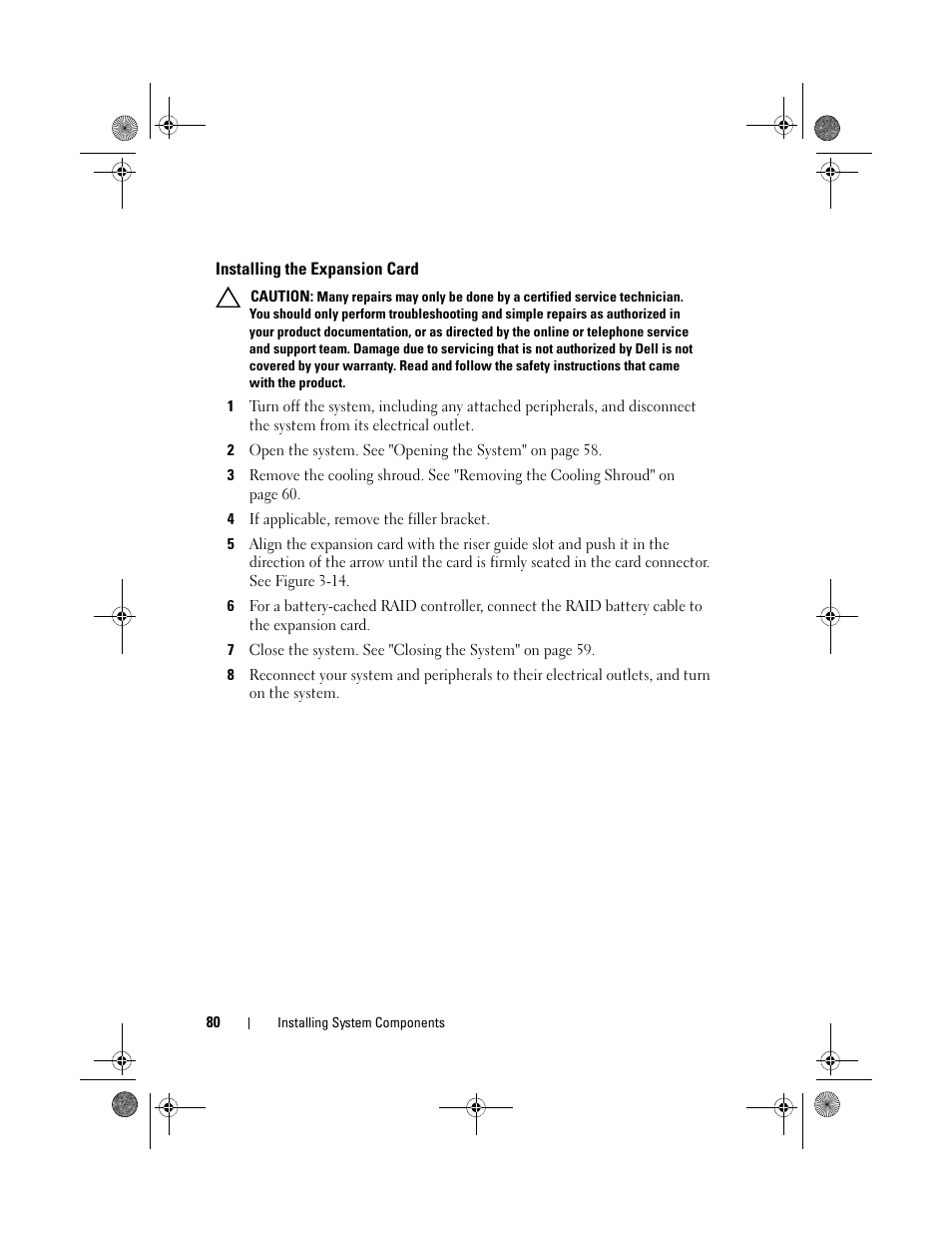 Installing the expansion card | Dell PowerEdge C2100 User Manual | Page 84 / 144