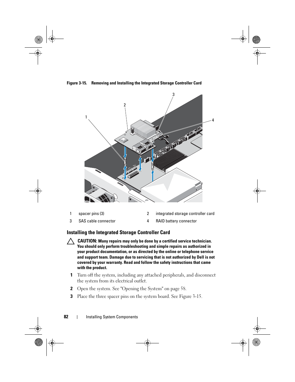 Installing the integrated storage, Controller card | Dell PowerEdge C2100 User Manual | Page 86 / 144
