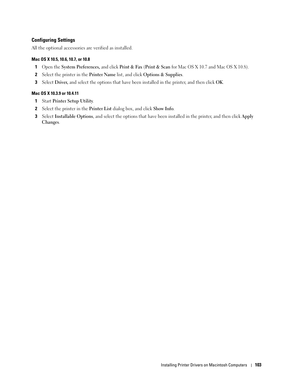Configuring settings | Dell C3760n Color Laser Printer User Manual | Page 105 / 412