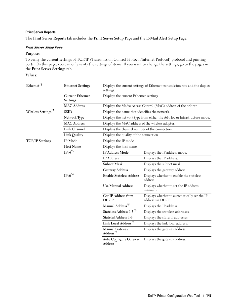 Print server reports | Dell C3760n Color Laser Printer User Manual | Page 149 / 412