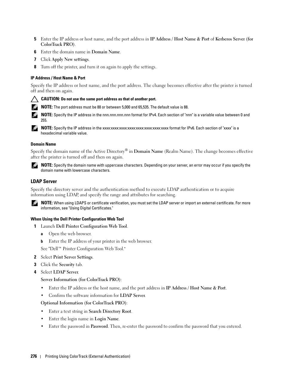 Ldap server | Dell C3760n Color Laser Printer User Manual | Page 278 / 412