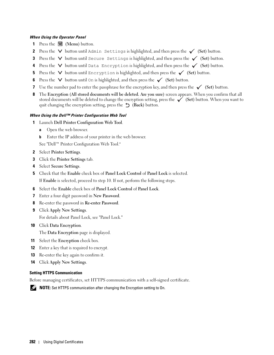 Setting https communication | Dell C3760n Color Laser Printer User Manual | Page 284 / 412