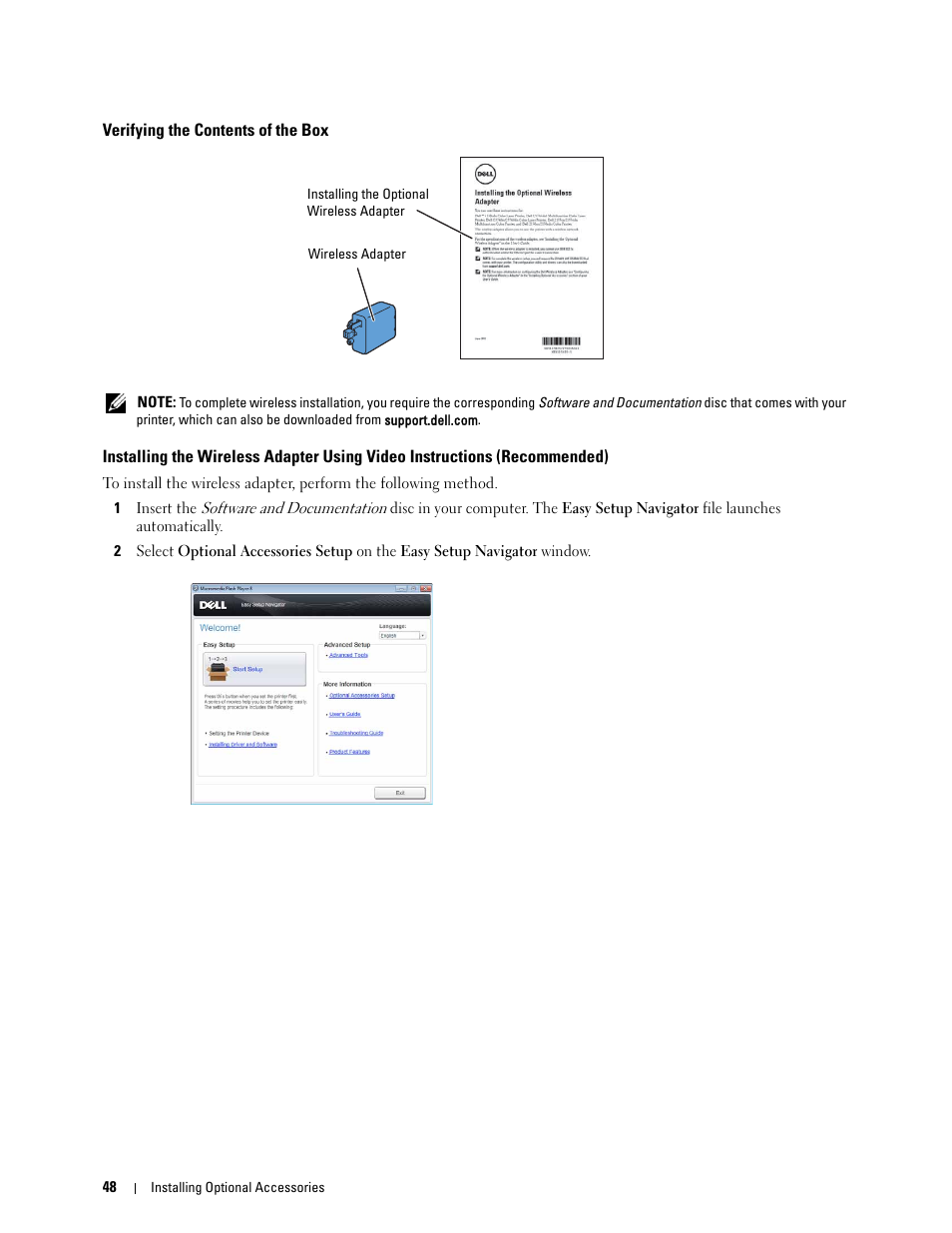 Verifying the contents of the box | Dell C3760n Color Laser Printer User Manual | Page 50 / 412