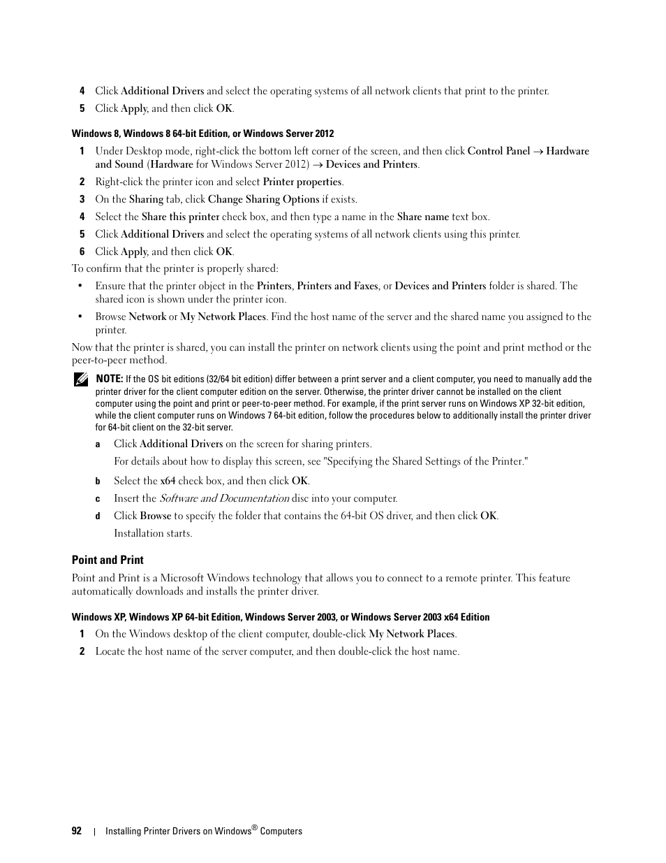 Point and print | Dell C3760n Color Laser Printer User Manual | Page 94 / 412