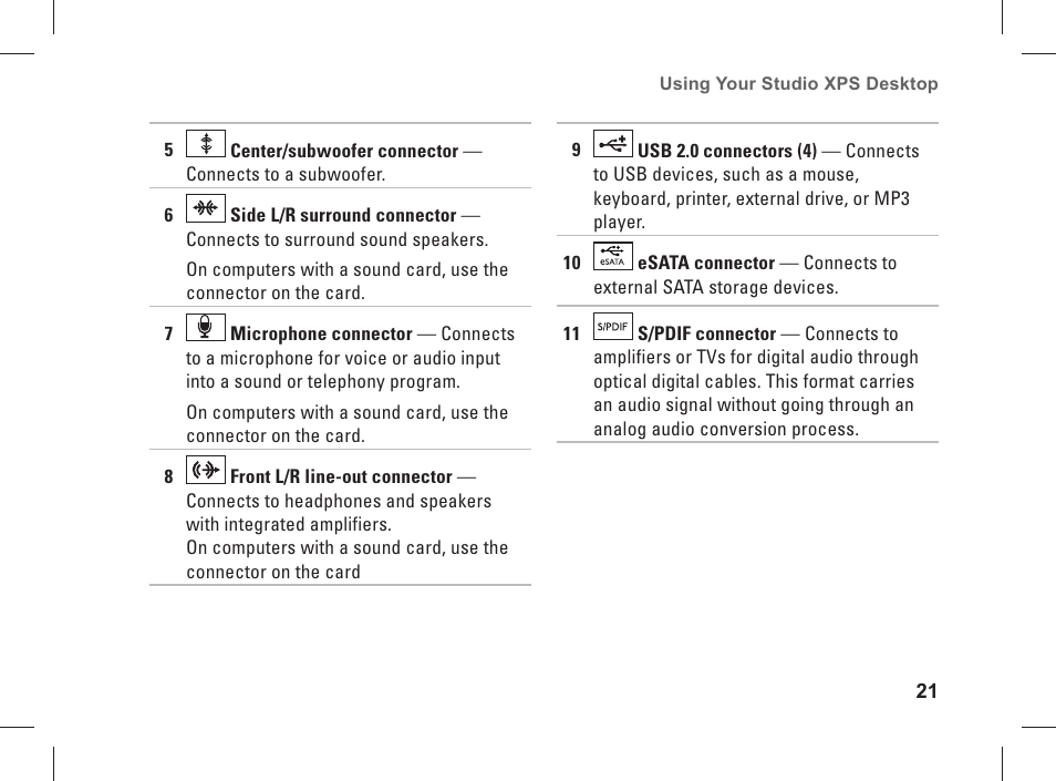 Dell Studio XPS 435 MT (Late 2008) User Manual | Page 23 / 70