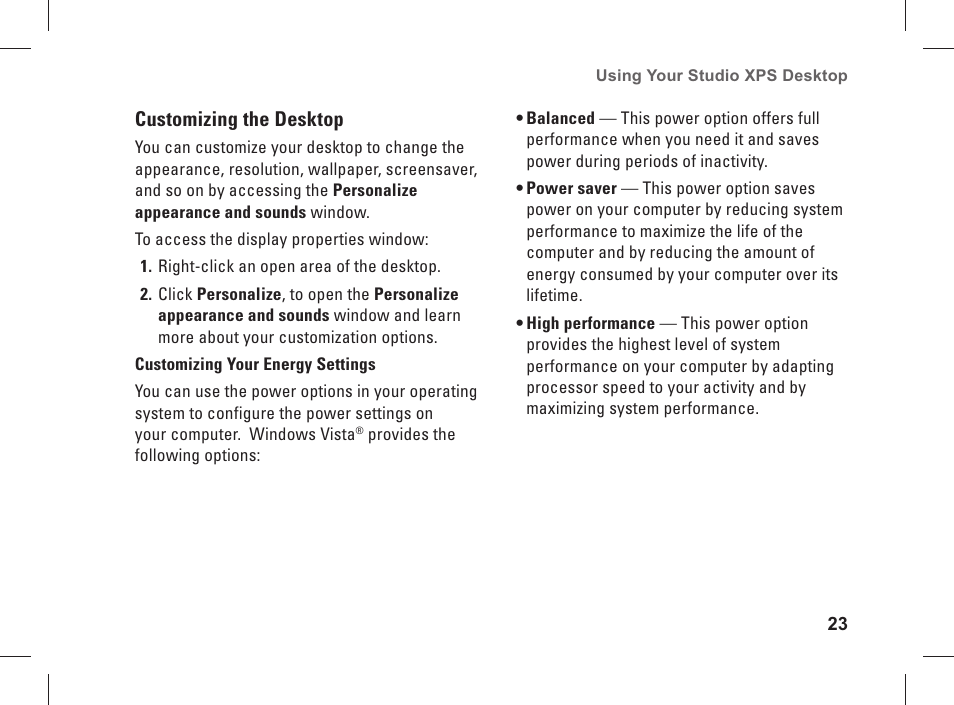 Dell Studio XPS 435 MT (Late 2008) User Manual | Page 25 / 70