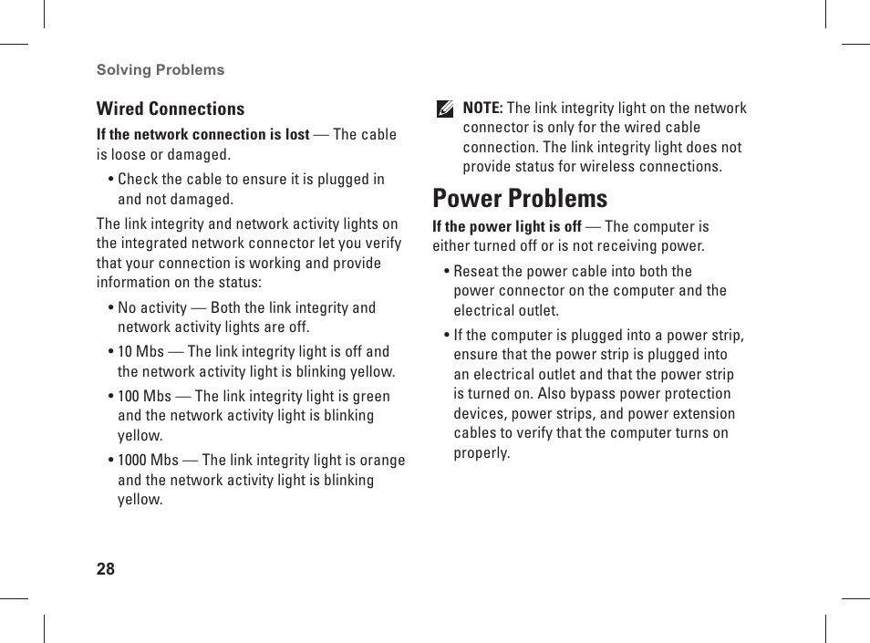 Power problems | Dell Studio XPS 435 MT (Late 2008) User Manual | Page 30 / 70