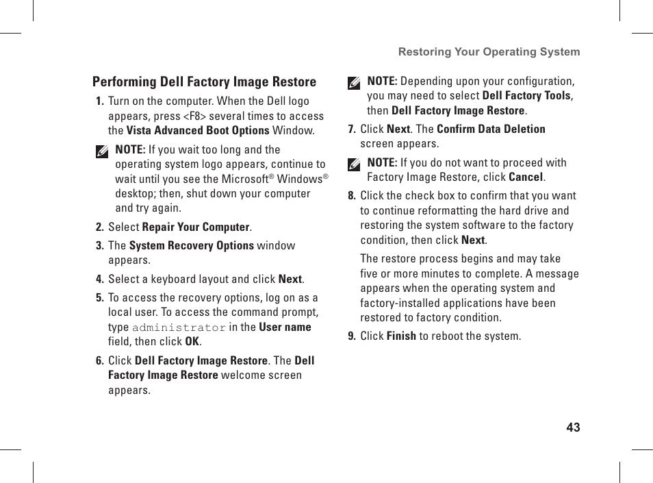 Dell Studio XPS 435 MT (Late 2008) User Manual | Page 45 / 70