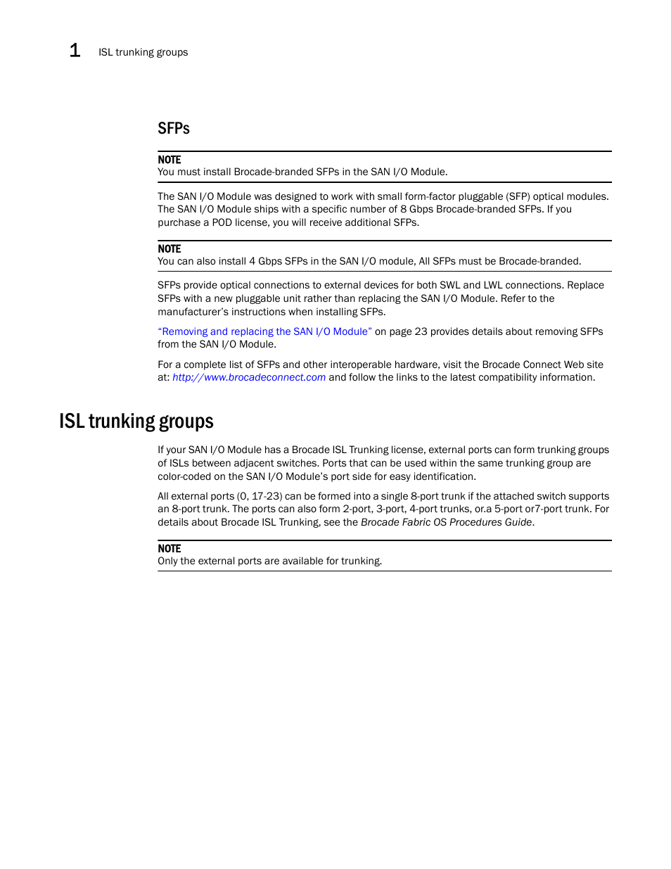 Sfps, Isl trunking groups | Dell POWEREDGE M1000E User Manual | Page 16 / 48