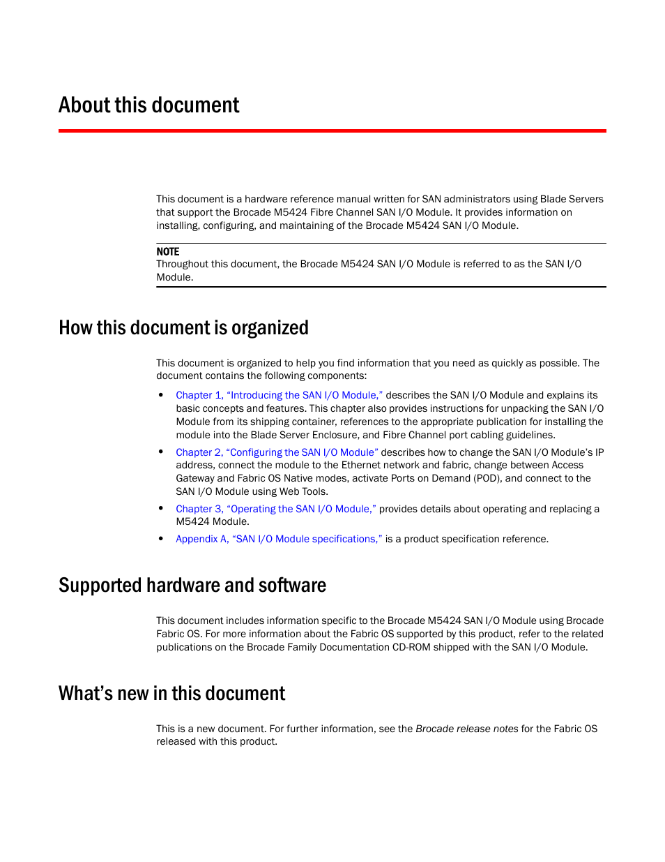 About this document, How this document is organized, Supported hardware and software | What’s new in this document | Dell POWEREDGE M1000E User Manual | Page 5 / 48