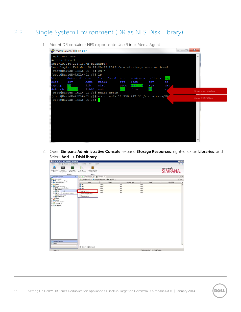 Single system environment (dr as nfs disk library) | Dell DR4000 User Manual | Page 15 / 38