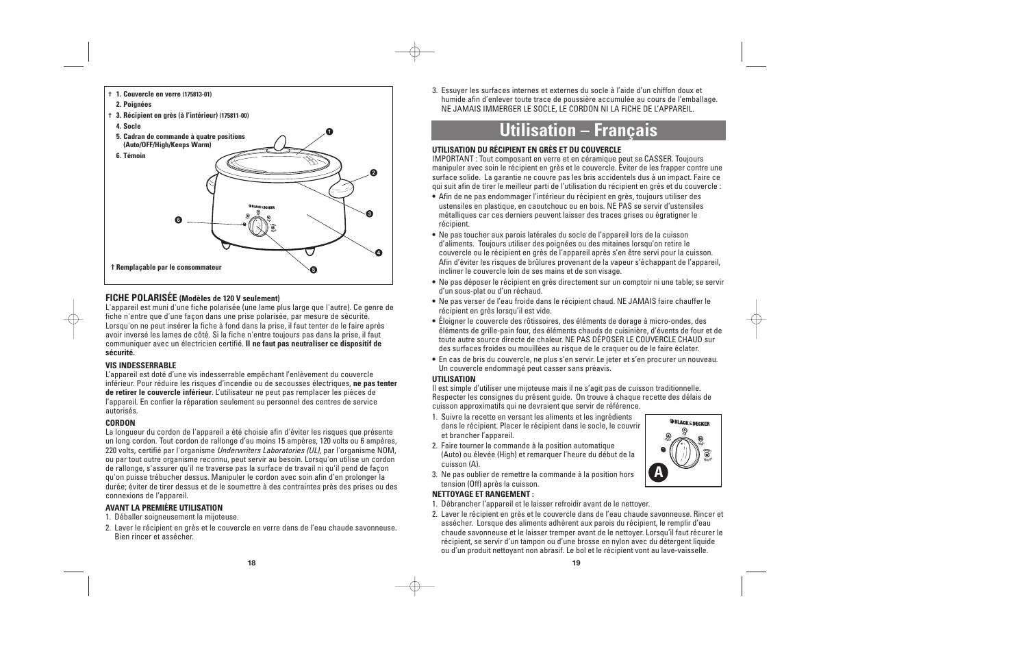 Utilisation – français | Black & Decker SL100 User Manual | Page 10 / 13