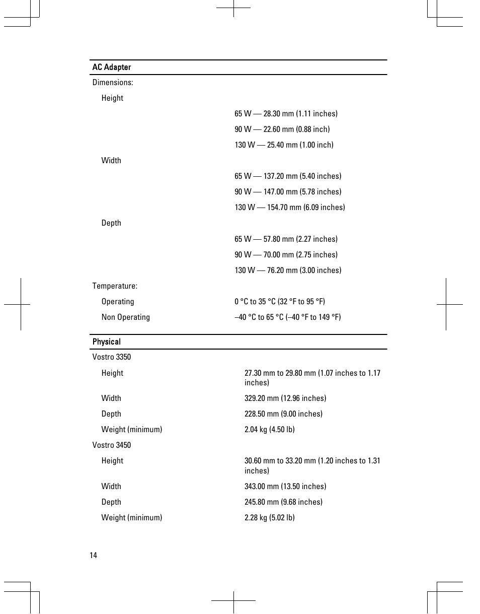 Dell Vostro 3350 (Early 2011) User Manual | Page 14 / 16