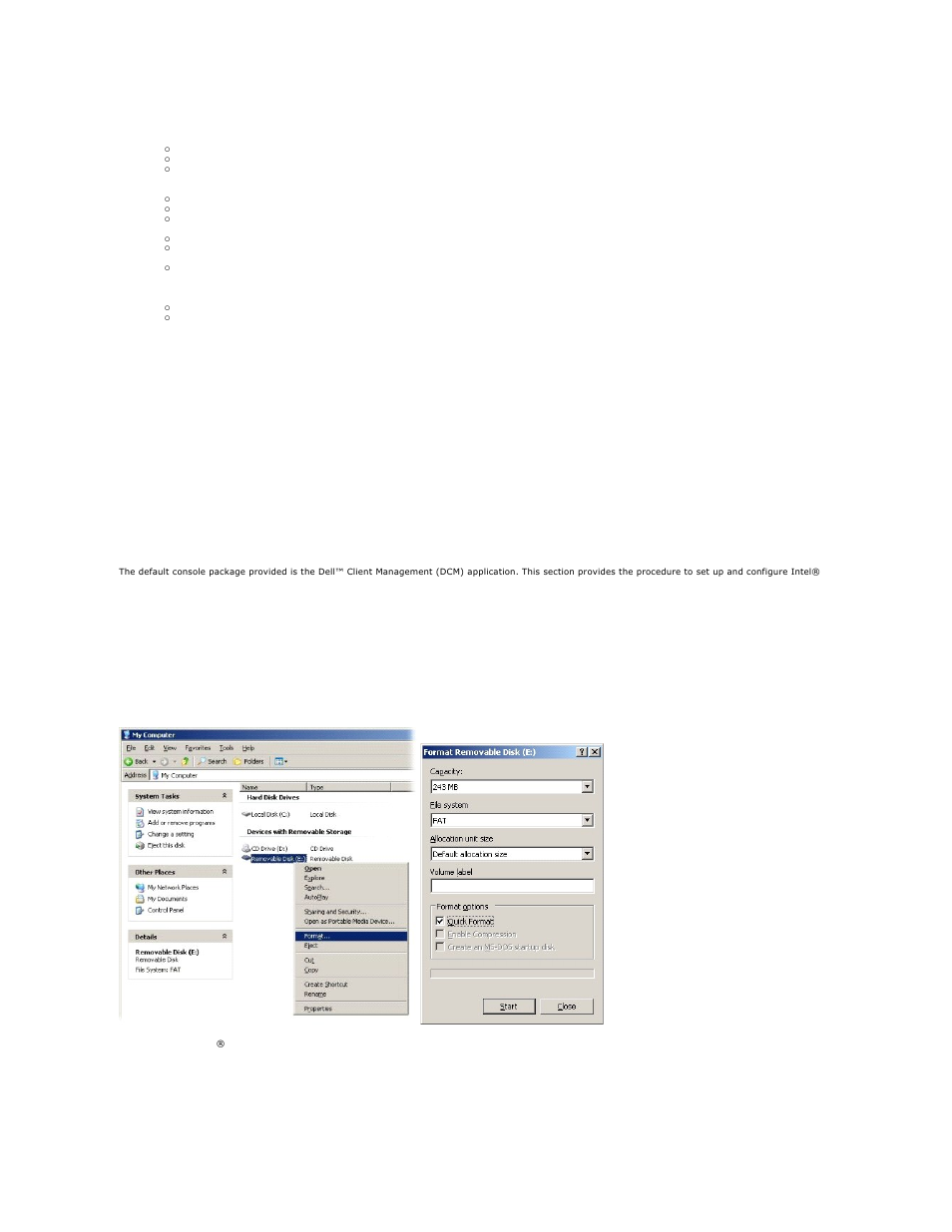 Usb storage device key requirements, Setup and configuration using a usb storage device | Dell OptiPlex 755 User Manual | Page 22 / 82