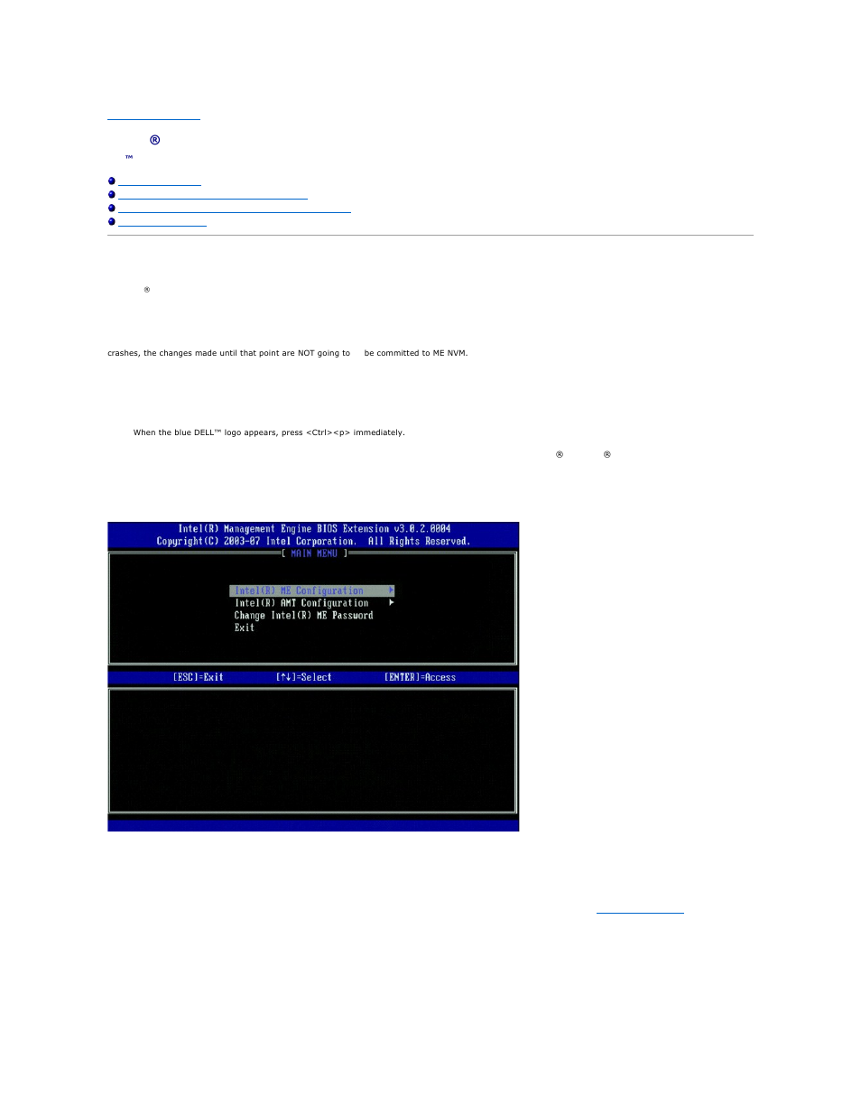 Intel, Management engine bios extension (mebx), Mebx overview | Accessing mebx configuration user interface, Changing the intel me password | Dell OptiPlex 755 User Manual | Page 3 / 82