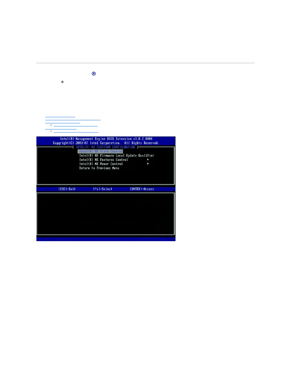 Configuring the intel management engine (me), Configuring the intel® management engine (me), Intel me state control | Dell OptiPlex 755 User Manual | Page 4 / 82