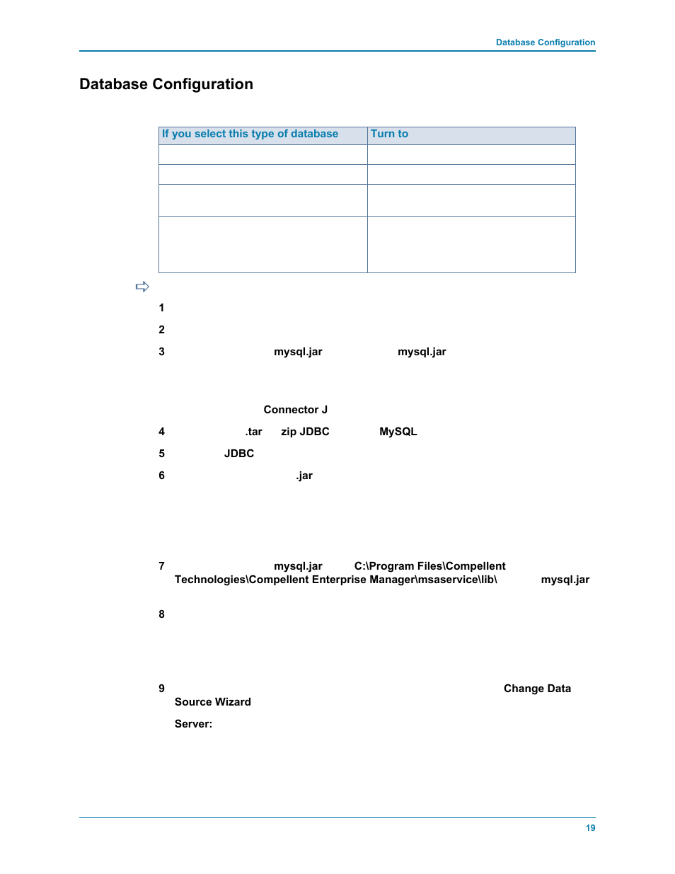 Database configuration, To configure mysql 4.1 | Dell Compellent Series 40 User Manual | Page 27 / 116