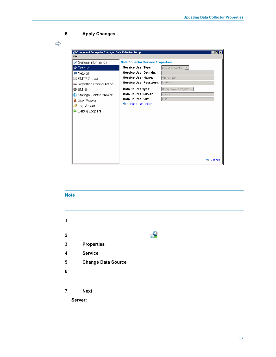 To change data collector data source, For details | Dell Compellent Series 40 User Manual | Page 45 / 116