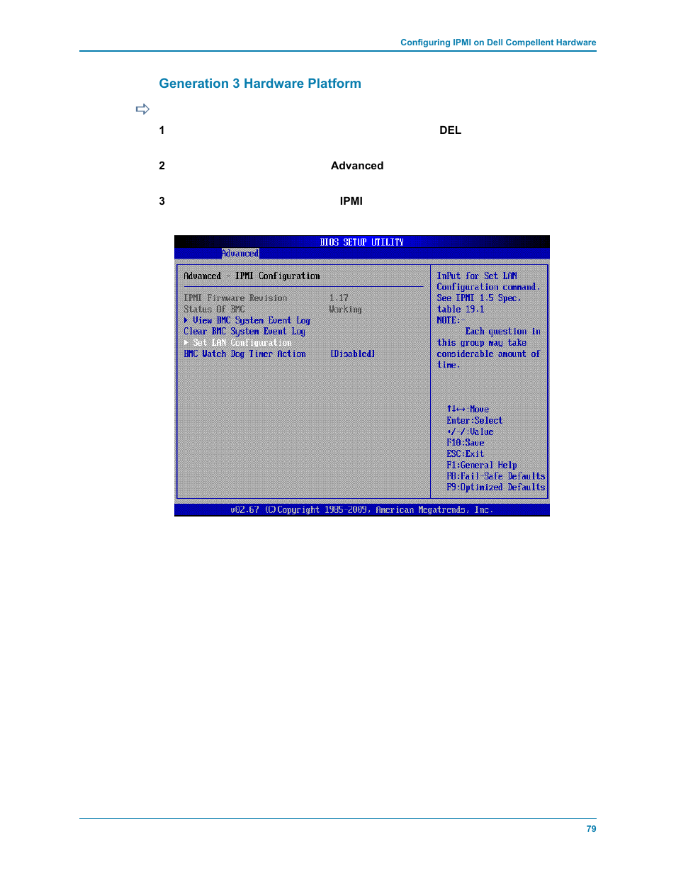 Generation 3 hardware platform, To configure ipmi | Dell Compellent Series 40 User Manual | Page 87 / 116