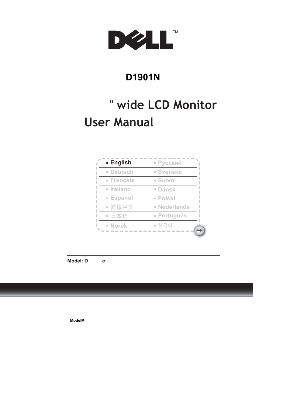 Dell D1901N monitor User Manual | 19 pages