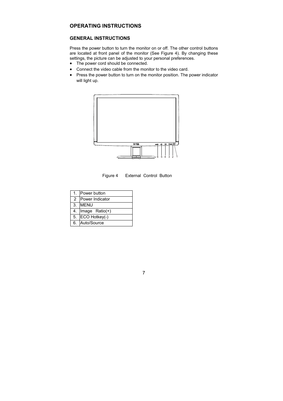 Operating instructions, General instructions | Dell D1901N monitor User Manual | Page 9 / 19