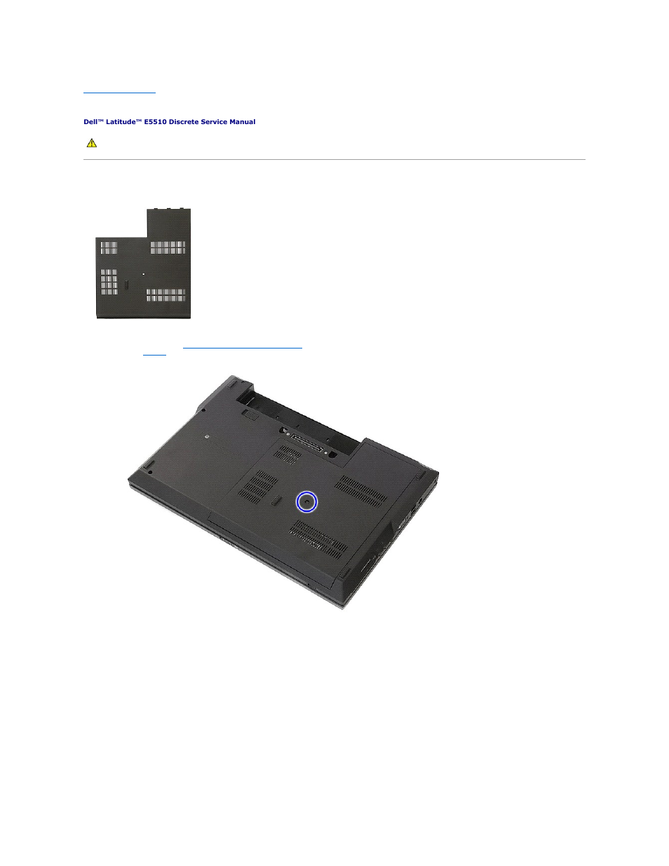 Access panel, Removing the access panel | Dell Latitude E5510 (Mid 2010) User Manual | Page 2 / 76