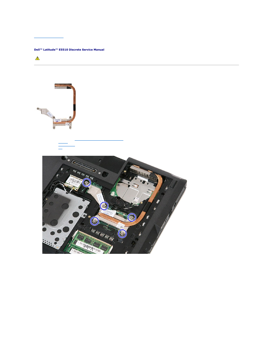 Heat sink, Removing the heat sink | Dell Latitude E5510 (Mid 2010) User Manual | Page 31 / 76