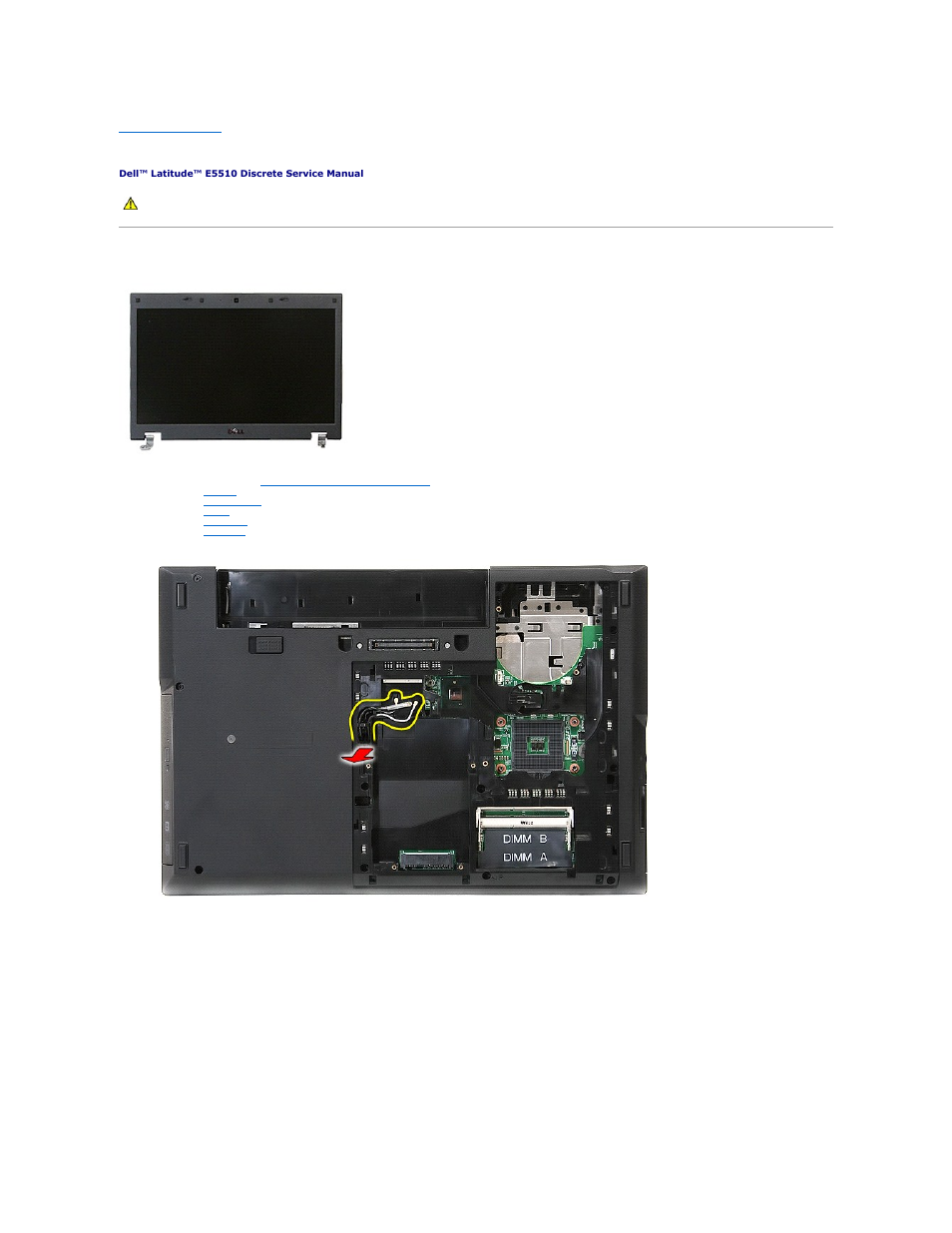 Display assembly, Removing the display assembly | Dell Latitude E5510 (Mid 2010) User Manual | Page 4 / 76
