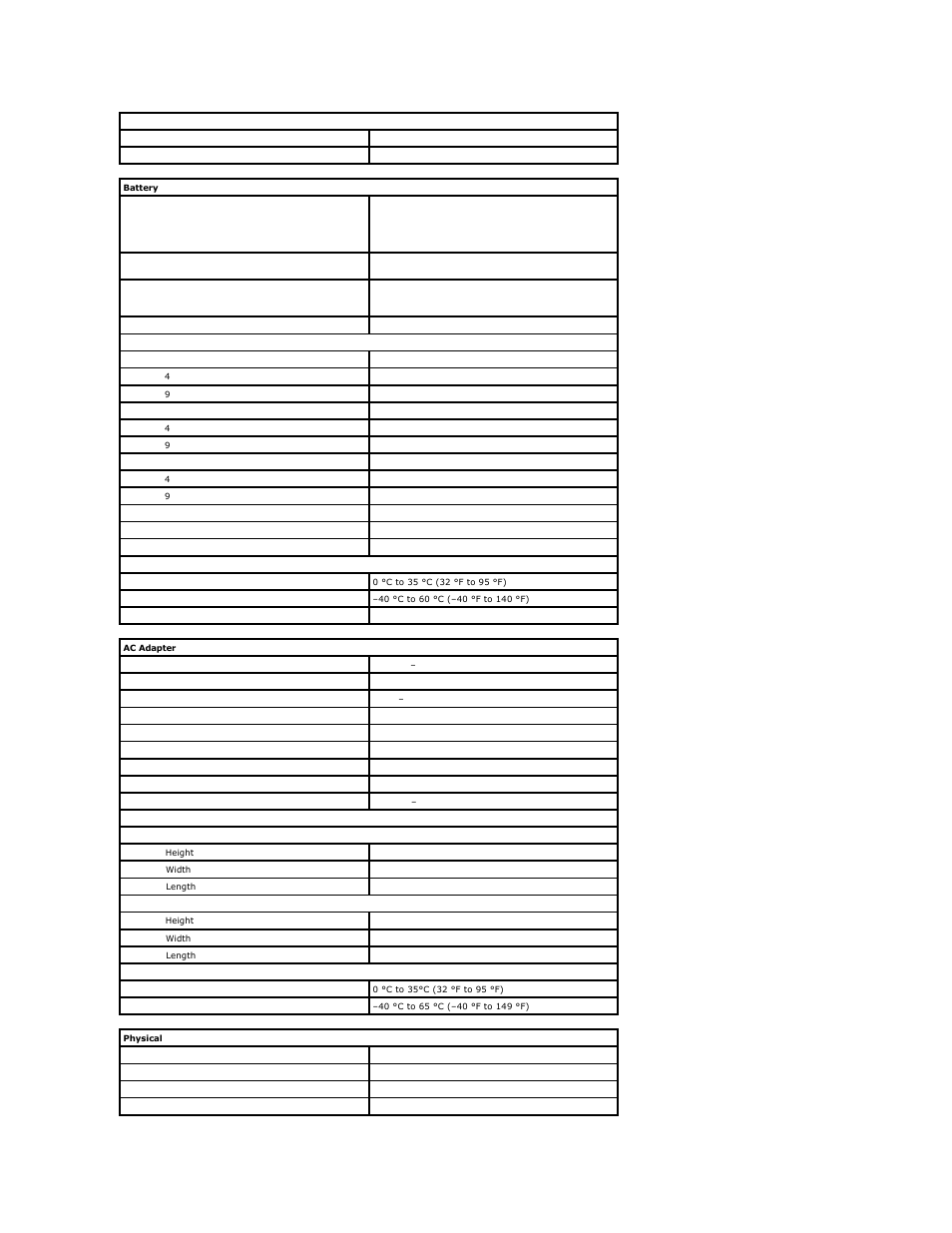 Ac adapter, Battery, Physical | Dell Latitude E5510 (Mid 2010) User Manual | Page 69 / 76