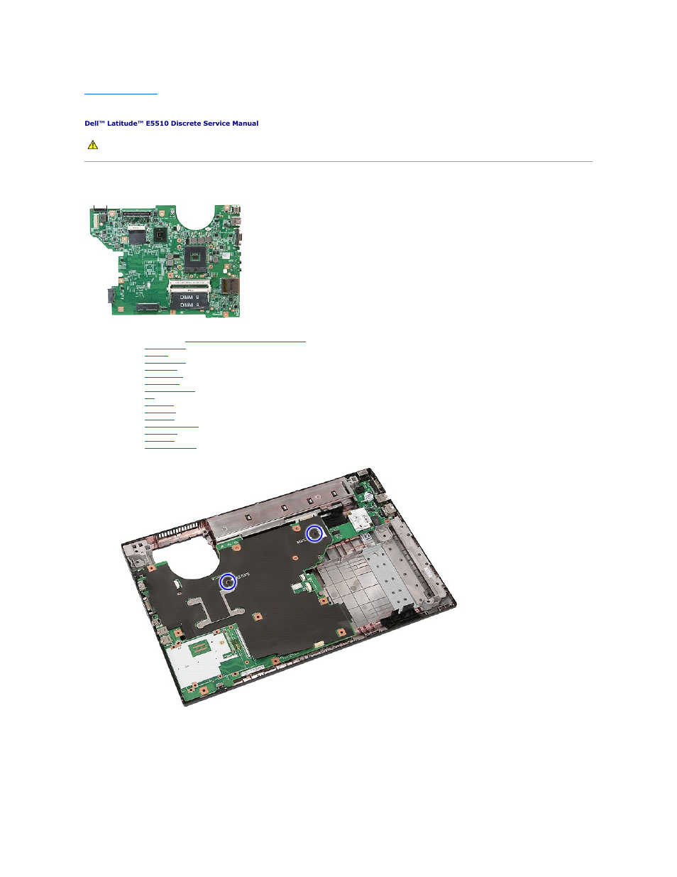 System board, Removing the system board | Dell Latitude E5510 (Mid 2010) User Manual | Page 71 / 76
