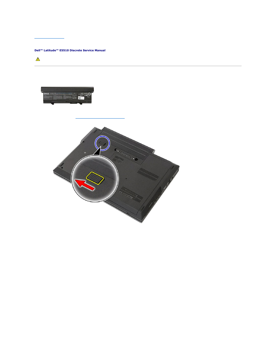 Battery, Removing the battery | Dell Latitude E5510 (Mid 2010) User Manual | Page 8 / 76