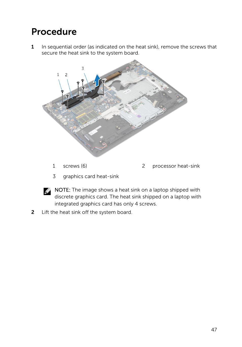 Procedure | Dell Inspiron 15 (5548, Early 2015) User Manual | Page 47 / 77